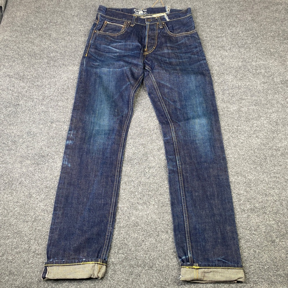 Gilded Age Mens Japanese Selvedge Denim Jeans Dark Wash Straight Leg 29x32